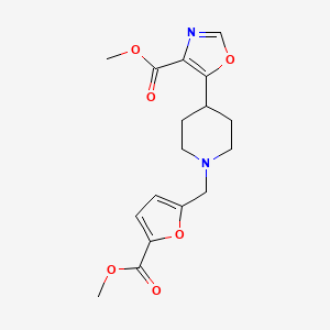 Methyl 5-[1-[(5-methoxycarbonylfuran-2-yl)methyl]piperidin-4-yl]-1,3-oxazole-4-carboxylate