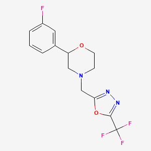 2-(3-Fluorophenyl)-4-[[5-(trifluoromethyl)-1,3,4-oxadiazol-2-yl]methyl]morpholine