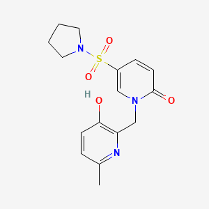 1-[(3-Hydroxy-6-methylpyridin-2-yl)methyl]-5-pyrrolidin-1-ylsulfonylpyridin-2-one