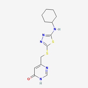 4-[[5-(cyclohexylamino)-1,3,4-thiadiazol-2-yl]sulfanylmethyl]-1H-pyrimidin-6-one