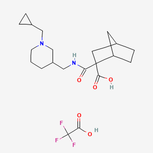 2-[[1-(Cyclopropylmethyl)piperidin-3-yl]methylcarbamoyl]bicyclo[2.2.1]heptane-2-carboxylic acid;2,2,2-trifluoroacetic acid