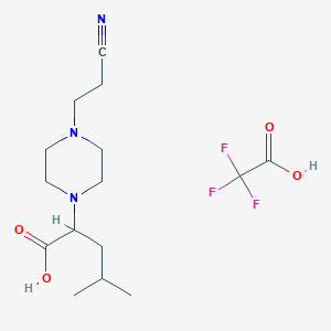 2-[4-(2-Cyanoethyl)piperazin-1-yl]-4-methylpentanoic acid;2,2,2-trifluoroacetic acid