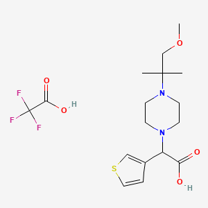 2-[4-(1-Methoxy-2-methylpropan-2-yl)piperazin-1-yl]-2-thiophen-3-ylacetic acid;2,2,2-trifluoroacetic acid