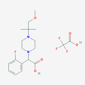 2-(2-Fluorophenyl)-2-[4-(1-methoxy-2-methylpropan-2-yl)piperazin-1-yl]acetic acid;2,2,2-trifluoroacetic acid