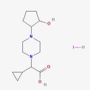 2-Cyclopropyl-2-[4-(2-hydroxycyclopentyl)piperazin-1-yl]acetic acid;hydroiodide