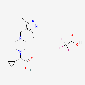 2-Cyclopropyl-2-[4-[(1,3,5-trimethylpyrazol-4-yl)methyl]piperazin-1-yl]acetic acid;2,2,2-trifluoroacetic acid