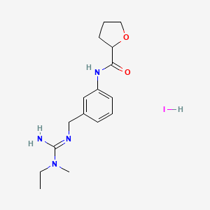 N-[3-[[[amino-[ethyl(methyl)amino]methylidene]amino]methyl]phenyl]oxolane-2-carboxamide;hydroiodide