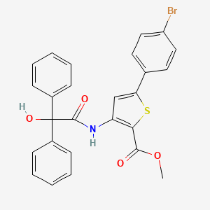 molecular formula C26H20BrNO4S B7316639 Methyl 5-(4-bromophenyl)-3-[(2-hydroxy-2,2-diphenylacetyl)amino]thiophene-2-carboxylate 