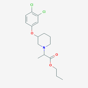 molecular formula C17H23Cl2NO3 B7317001 Propyl 2-[3-(3,4-dichlorophenoxy)piperidin-1-yl]propanoate 