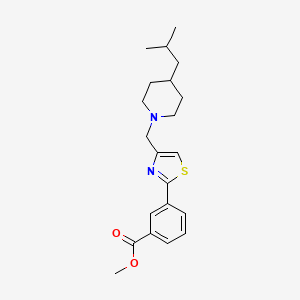 molecular formula C21H28N2O2S B7317233 Methyl 3-[4-[[4-(2-methylpropyl)piperidin-1-yl]methyl]-1,3-thiazol-2-yl]benzoate 