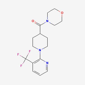 molecular formula C16H20F3N3O2 B7318752 Morpholin-4-yl-[1-[3-(trifluoromethyl)pyridin-2-yl]piperidin-4-yl]methanone 