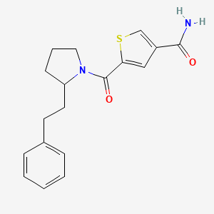 5-[2-(2-Phenylethyl)pyrrolidine-1-carbonyl]thiophene-3-carboxamide