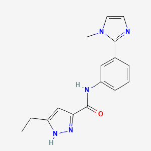 5-ethyl-N-[3-(1-methylimidazol-2-yl)phenyl]-1H-pyrazole-3-carboxamide