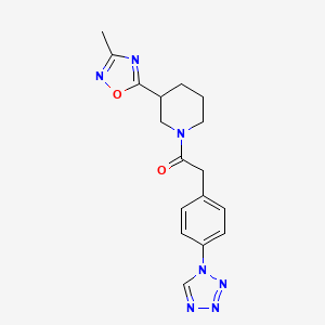 1-[3-(3-Methyl-1,2,4-oxadiazol-5-yl)piperidin-1-yl]-2-[4-(tetrazol-1-yl)phenyl]ethanone