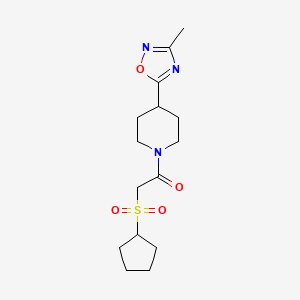 2-Cyclopentylsulfonyl-1-[4-(3-methyl-1,2,4-oxadiazol-5-yl)piperidin-1-yl]ethanone