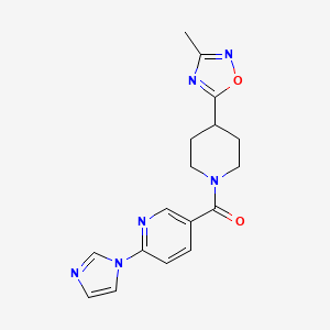 (6-Imidazol-1-ylpyridin-3-yl)-[4-(3-methyl-1,2,4-oxadiazol-5-yl)piperidin-1-yl]methanone