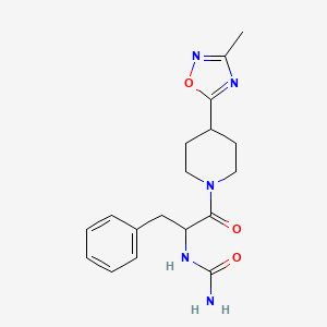 [1-[4-(3-Methyl-1,2,4-oxadiazol-5-yl)piperidin-1-yl]-1-oxo-3-phenylpropan-2-yl]urea