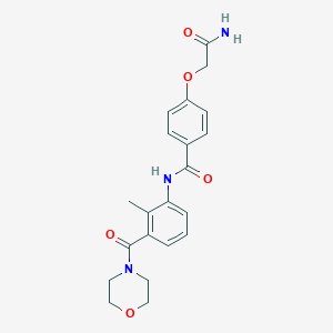 4-(2-amino-2-oxoethoxy)-N-[2-methyl-3-(morpholine-4-carbonyl)phenyl]benzamide