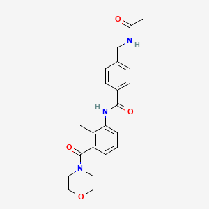 4-(acetamidomethyl)-N-[2-methyl-3-(morpholine-4-carbonyl)phenyl]benzamide