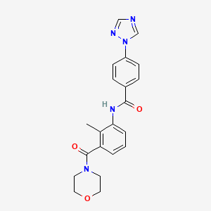 N-[2-methyl-3-(morpholine-4-carbonyl)phenyl]-4-(1,2,4-triazol-1-yl)benzamide