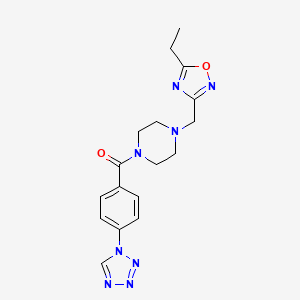 [4-[(5-Ethyl-1,2,4-oxadiazol-3-yl)methyl]piperazin-1-yl]-[4-(tetrazol-1-yl)phenyl]methanone