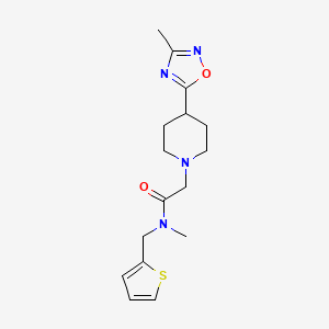 N-methyl-2-[4-(3-methyl-1,2,4-oxadiazol-5-yl)piperidin-1-yl]-N-(thiophen-2-ylmethyl)acetamide