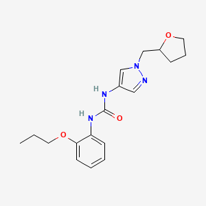 1-[1-(Oxolan-2-ylmethyl)pyrazol-4-yl]-3-(2-propoxyphenyl)urea