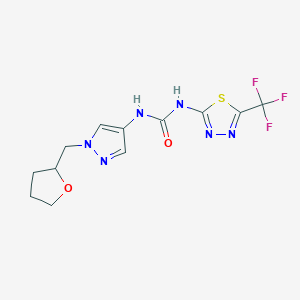 1-[1-(Oxolan-2-ylmethyl)pyrazol-4-yl]-3-[5-(trifluoromethyl)-1,3,4-thiadiazol-2-yl]urea