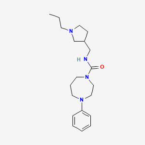 4-phenyl-N-[(1-propylpyrrolidin-3-yl)methyl]-1,4-diazepane-1-carboxamide