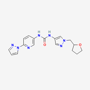 1-[1-(Oxolan-2-ylmethyl)pyrazol-4-yl]-3-(6-pyrazol-1-ylpyridin-3-yl)urea