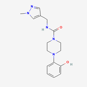 4-(2-hydroxyphenyl)-N-[(1-methylpyrazol-4-yl)methyl]piperazine-1-carboxamide