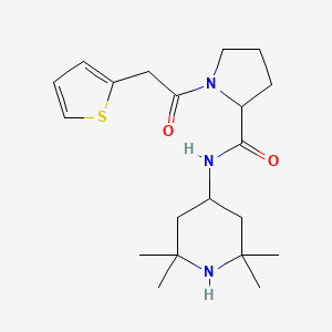 N-(2,2,6,6-tetramethylpiperidin-4-yl)-1-(2-thiophen-2-ylacetyl)pyrrolidine-2-carboxamide