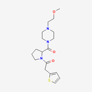 1-[2-[4-(2-Methoxyethyl)piperazine-1-carbonyl]pyrrolidin-1-yl]-2-thiophen-2-ylethanone