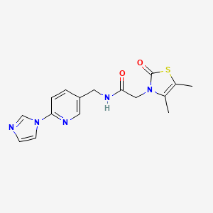 2-(4,5-dimethyl-2-oxo-1,3-thiazol-3-yl)-N-[(6-imidazol-1-ylpyridin-3-yl)methyl]acetamide