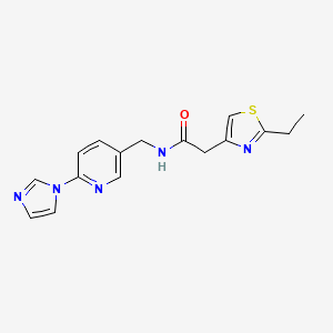 2-(2-ethyl-1,3-thiazol-4-yl)-N-[(6-imidazol-1-ylpyridin-3-yl)methyl]acetamide