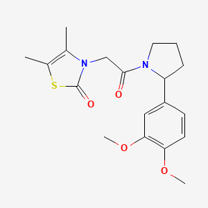 3-[2-[2-(3,4-Dimethoxyphenyl)pyrrolidin-1-yl]-2-oxoethyl]-4,5-dimethyl-1,3-thiazol-2-one