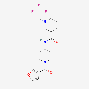 N-[1-(furan-3-carbonyl)piperidin-4-yl]-1-(2,2,2-trifluoroethyl)piperidine-3-carboxamide