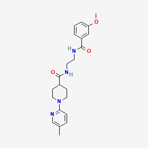 N-[2-[(3-methoxybenzoyl)amino]ethyl]-1-(5-methylpyridin-2-yl)piperidine-4-carboxamide