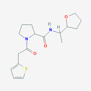 N-[1-(oxolan-2-yl)ethyl]-1-(2-thiophen-2-ylacetyl)pyrrolidine-2-carboxamide