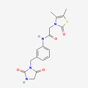 2-(4,5-dimethyl-2-oxo-1,3-thiazol-3-yl)-N-[3-[(2,5-dioxoimidazolidin-1-yl)methyl]phenyl]acetamide