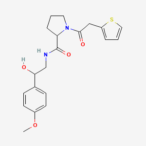 N-[2-hydroxy-2-(4-methoxyphenyl)ethyl]-1-(2-thiophen-2-ylacetyl)pyrrolidine-2-carboxamide