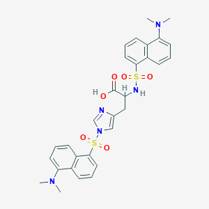 molecular formula C30H31N5O6S2 B073257 N,1-Bis((5-(dimethylamino)-1-naphthyl)sulphonyl)-L-histidine CAS No. 1110-87-8