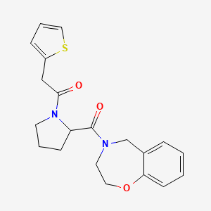 1-[2-(3,5-dihydro-2H-1,4-benzoxazepine-4-carbonyl)pyrrolidin-1-yl]-2-thiophen-2-ylethanone