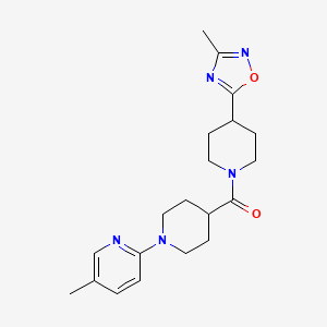 [4-(3-Methyl-1,2,4-oxadiazol-5-yl)piperidin-1-yl]-[1-(5-methylpyridin-2-yl)piperidin-4-yl]methanone