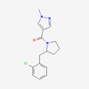 [2-[(2-Chlorophenyl)methyl]pyrrolidin-1-yl]-(1-methylpyrazol-4-yl)methanone