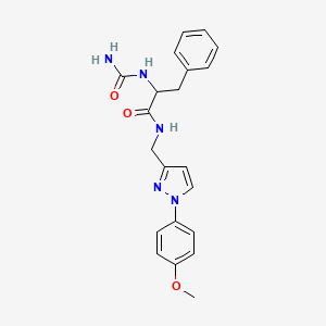 2-(carbamoylamino)-N-[[1-(4-methoxyphenyl)pyrazol-3-yl]methyl]-3-phenylpropanamide