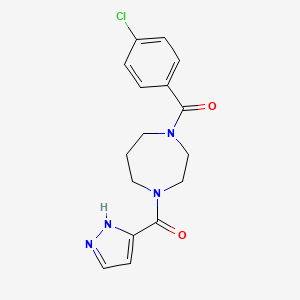 (4-chlorophenyl)-[4-(1H-pyrazole-5-carbonyl)-1,4-diazepan-1-yl]methanone