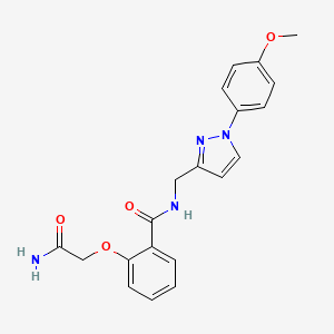 2-(2-amino-2-oxoethoxy)-N-[[1-(4-methoxyphenyl)pyrazol-3-yl]methyl]benzamide