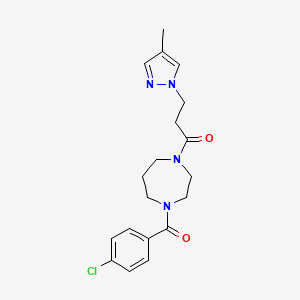 1-[4-(4-Chlorobenzoyl)-1,4-diazepan-1-yl]-3-(4-methylpyrazol-1-yl)propan-1-one