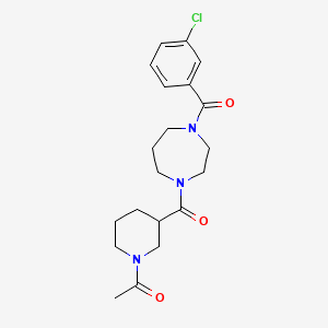 1-[3-[4-(3-Chlorobenzoyl)-1,4-diazepane-1-carbonyl]piperidin-1-yl]ethanone